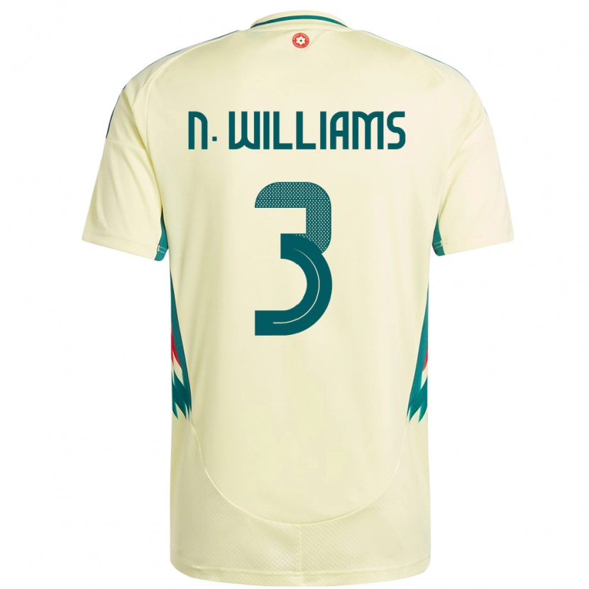 Danxen Homme Maillot Pays De Galles Neco Williams #3 Beige Jaune Tenues Extérieur 24-26 T-Shirt