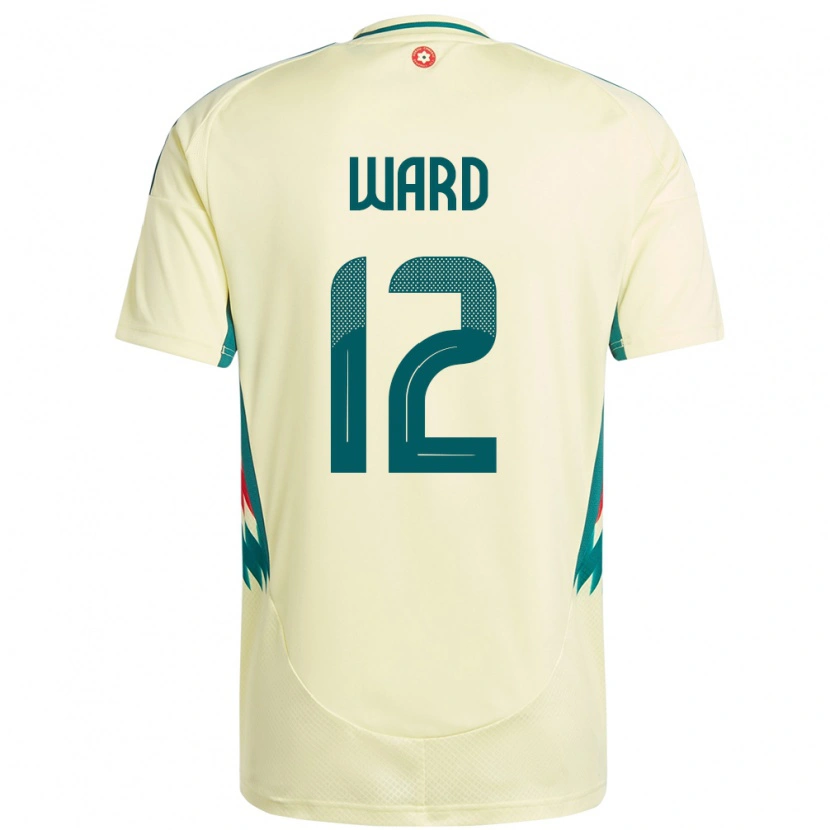 Danxen Homme Maillot Pays De Galles Danny Ward #12 Beige Jaune Tenues Extérieur 24-26 T-Shirt