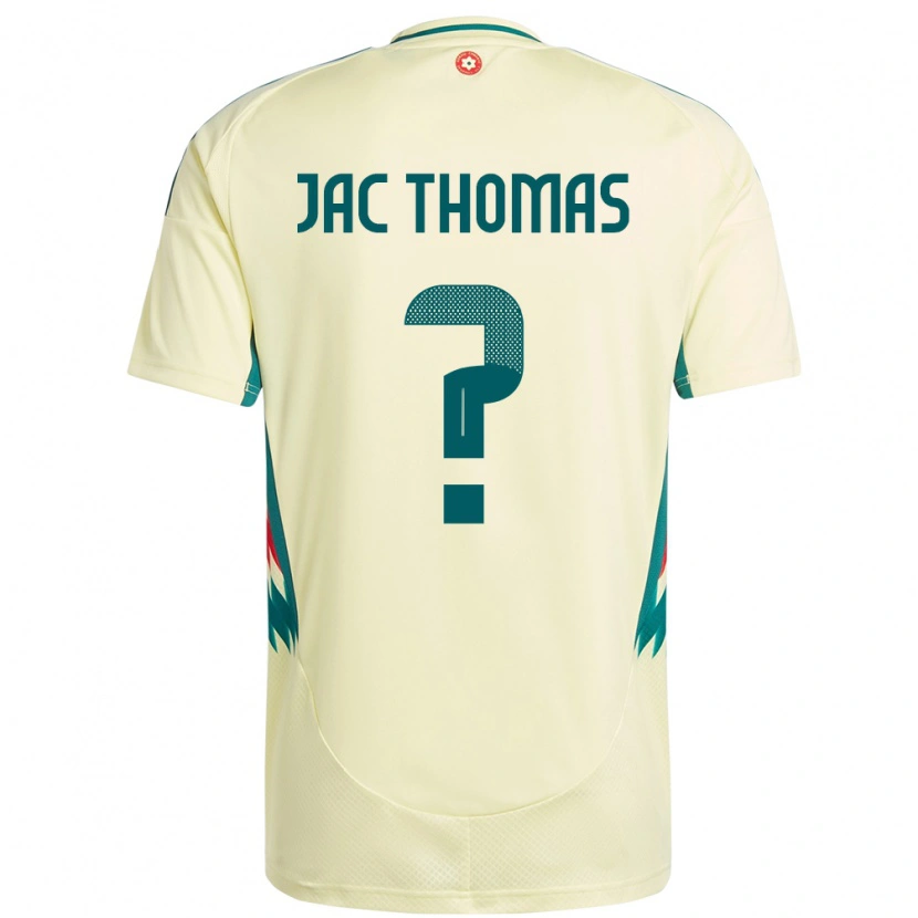 Danxen Homme Maillot Pays De Galles Jac Thomas #0 Beige Jaune Tenues Extérieur 24-26 T-Shirt