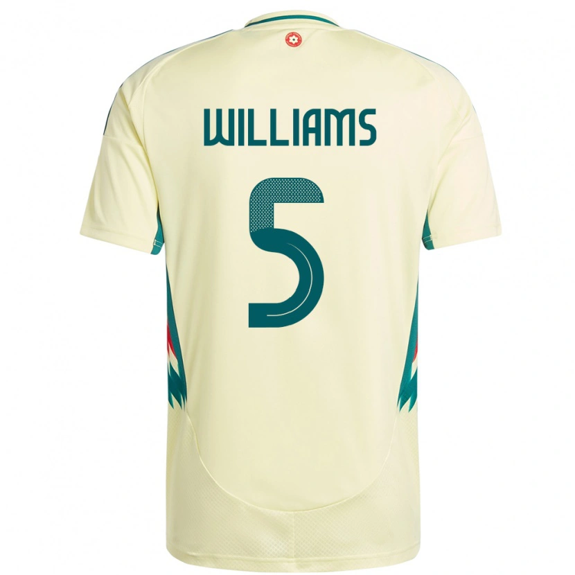 Danxen Homme Maillot Pays De Galles Ashton Williams #5 Beige Jaune Tenues Extérieur 24-26 T-Shirt