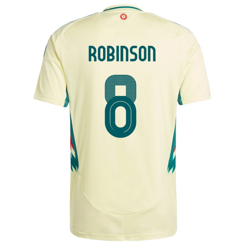 Danxen Homme Maillot Pays De Galles Milo Robinson #8 Beige Jaune Tenues Extérieur 24-26 T-Shirt