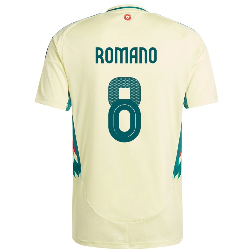 Danxen Homme Maillot Pays De Galles Enzo Romano #8 Beige Jaune Tenues Extérieur 24-26 T-Shirt