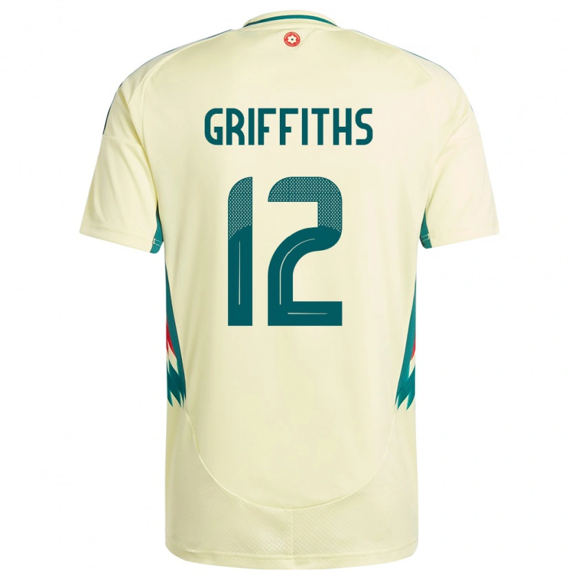 Danxen Homme Maillot Pays De Galles Ewan Griffiths #12 Beige Jaune Tenues Extérieur 24-26 T-Shirt