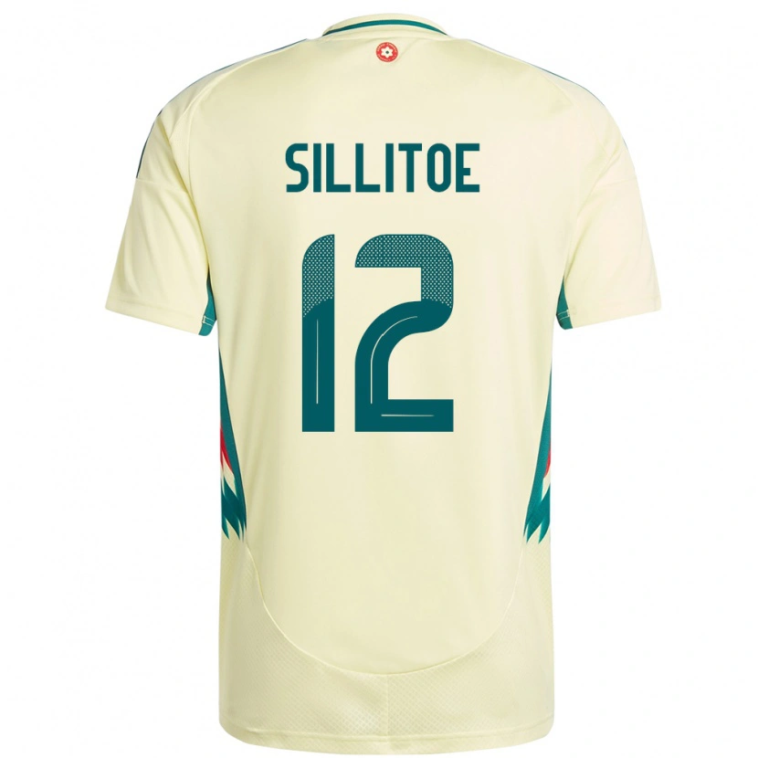 Danxen Homme Maillot Pays De Galles Casey Sillitoe #12 Beige Jaune Tenues Extérieur 24-26 T-Shirt