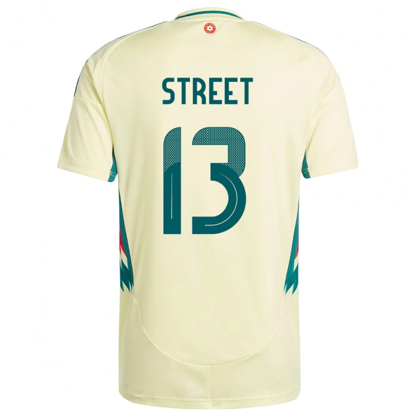 Danxen Homme Maillot Pays De Galles Charlie Street #13 Beige Jaune Tenues Extérieur 24-26 T-Shirt