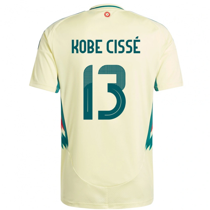 Danxen Homme Maillot Pays De Galles Prince Kobe Cissé #13 Beige Jaune Tenues Extérieur 24-26 T-Shirt