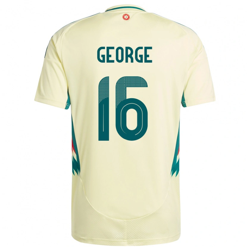 Danxen Homme Maillot Pays De Galles Trey George #16 Beige Jaune Tenues Extérieur 24-26 T-Shirt