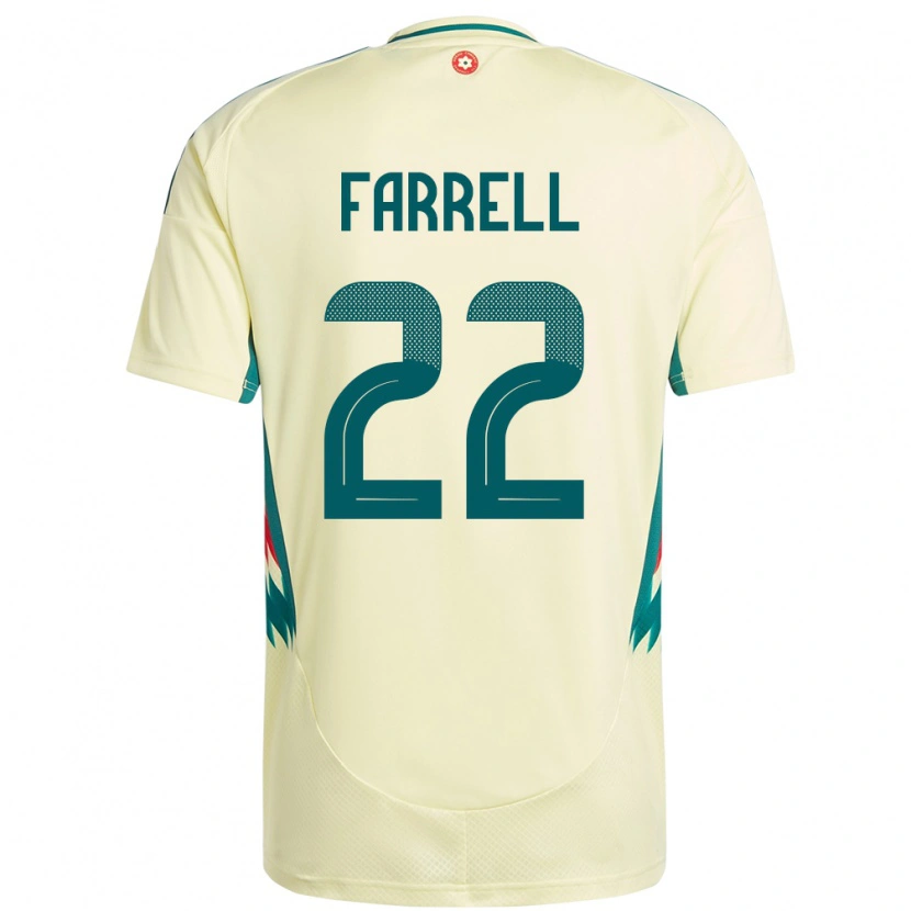 Danxen Homme Maillot Pays De Galles Joshua Farrell #22 Beige Jaune Tenues Extérieur 24-26 T-Shirt