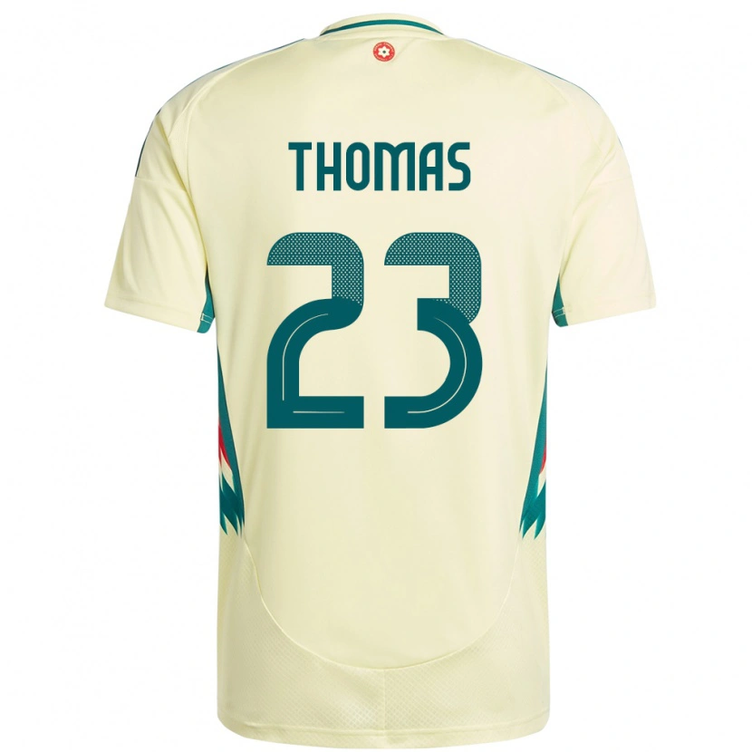 Danxen Homme Maillot Pays De Galles Isaac Thomas #23 Beige Jaune Tenues Extérieur 24-26 T-Shirt