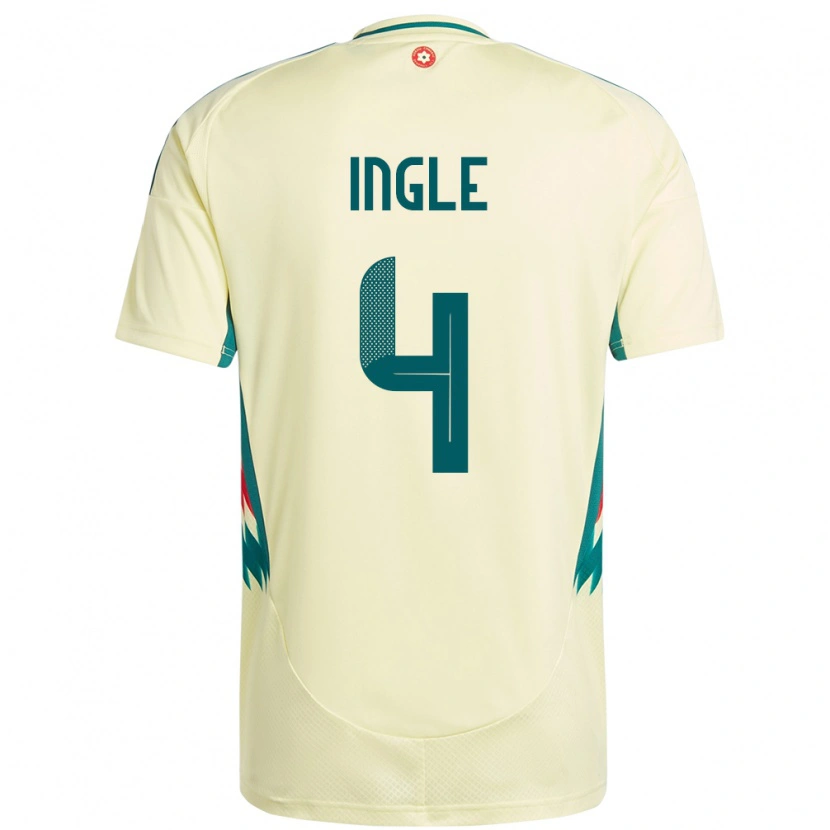 Danxen Homme Maillot Pays De Galles Sophie Ingle #4 Beige Jaune Tenues Extérieur 24-26 T-Shirt