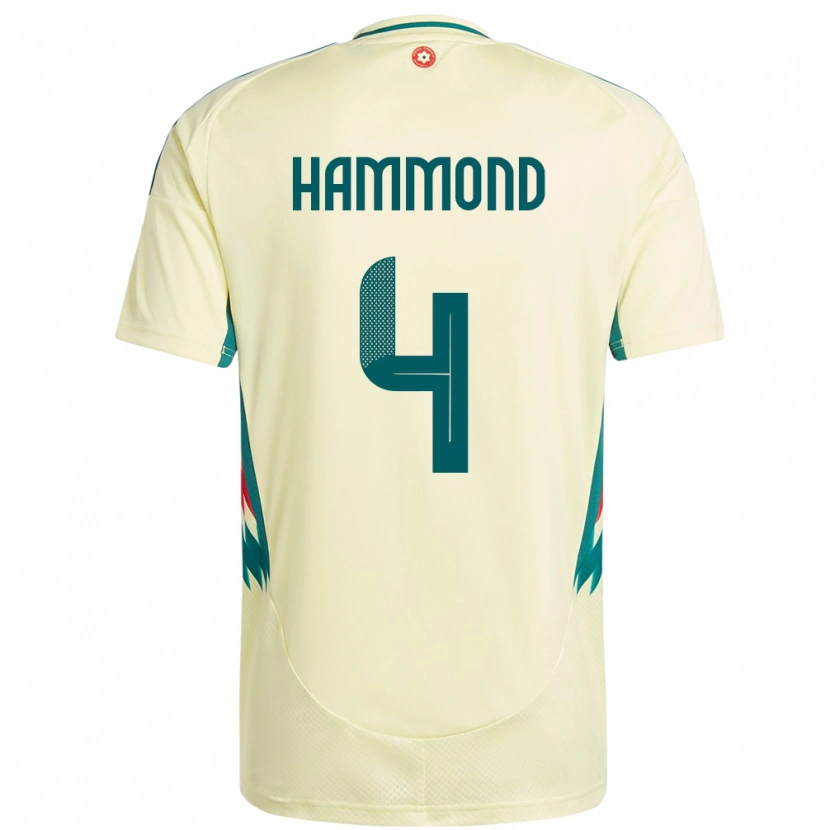 Danxen Homme Maillot Pays De Galles Ben Hammond #4 Beige Jaune Tenues Extérieur 24-26 T-Shirt