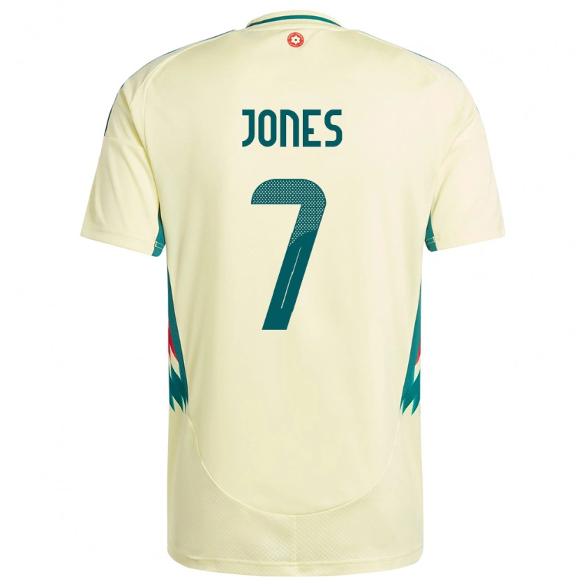 Danxen Homme Maillot Pays De Galles Emma Jones #7 Beige Jaune Tenues Extérieur 24-26 T-Shirt