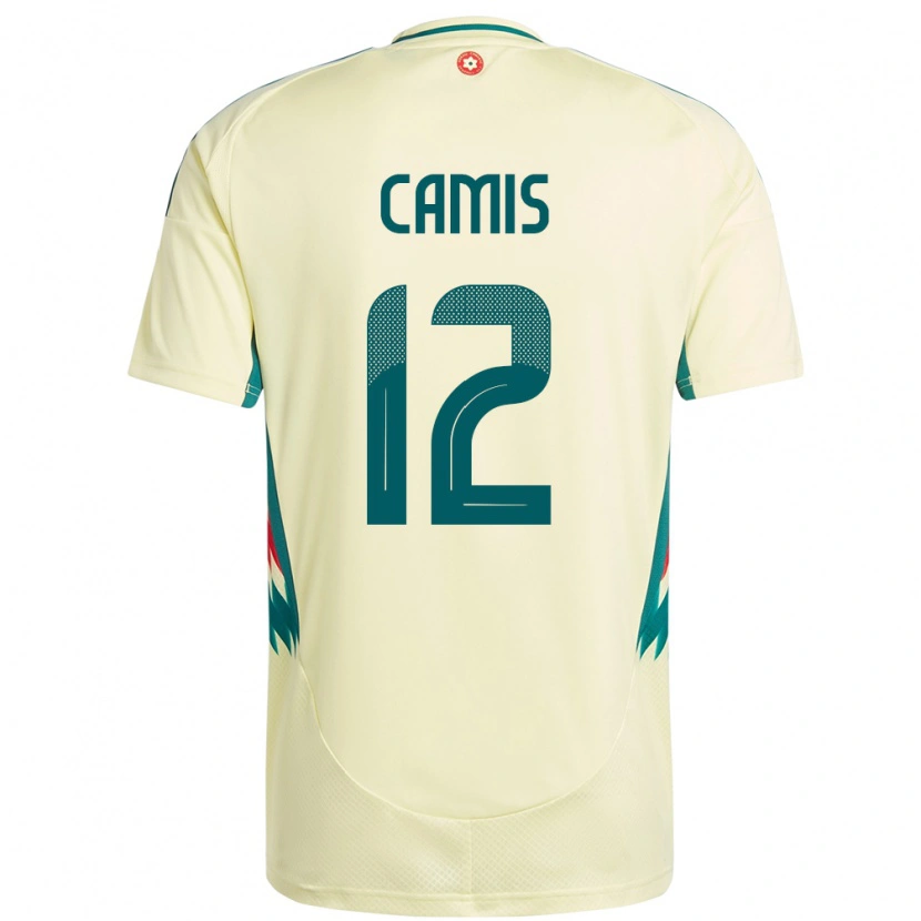 Danxen Homme Maillot Pays De Galles Oliver Camis #12 Beige Jaune Tenues Extérieur 24-26 T-Shirt