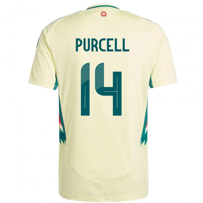 Danxen Homme Maillot Pays De Galles Benjamin Purcell #14 Beige Jaune Tenues Extérieur 24-26 T-Shirt