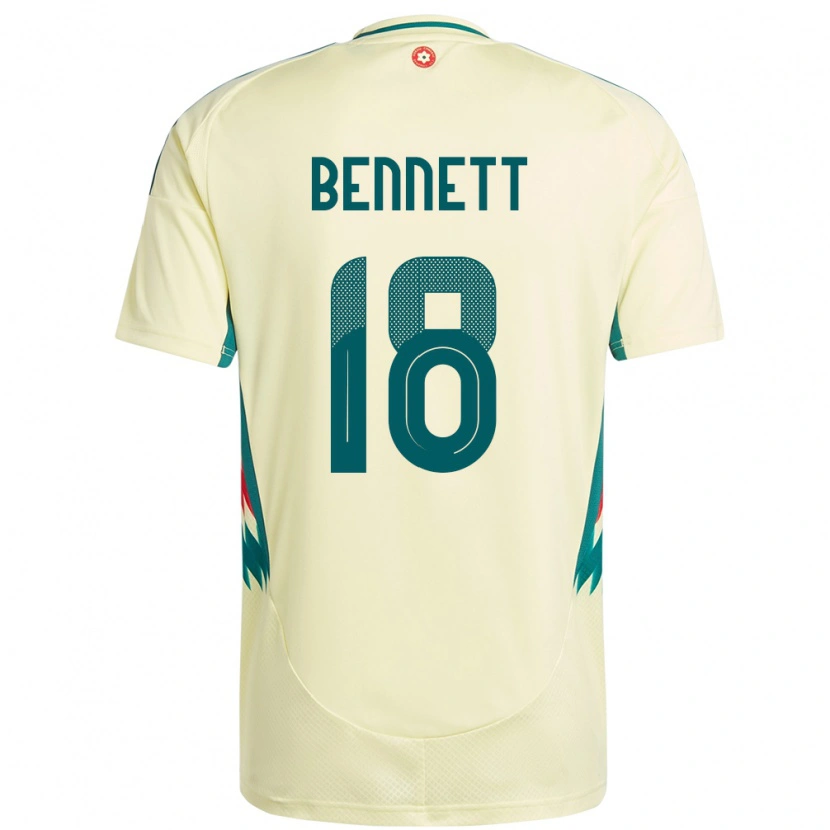 Danxen Homme Maillot Pays De Galles Murphy Bennett #18 Beige Jaune Tenues Extérieur 24-26 T-Shirt