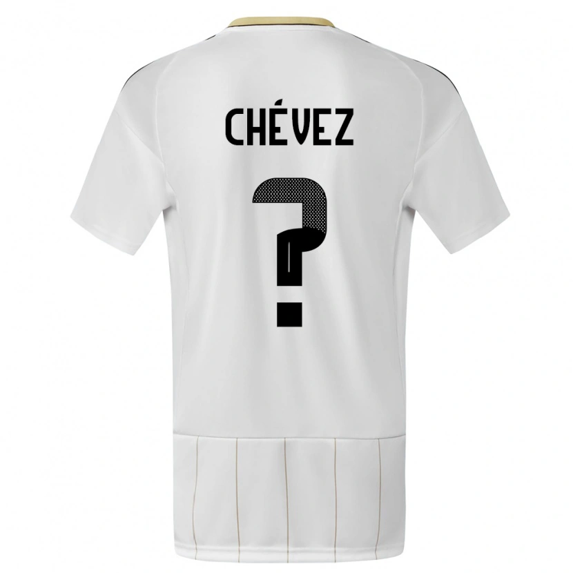 Danxen Homme Maillot Costa Rica Adrián Chévez #0 Blanc Tenues Extérieur 24-26 T-Shirt