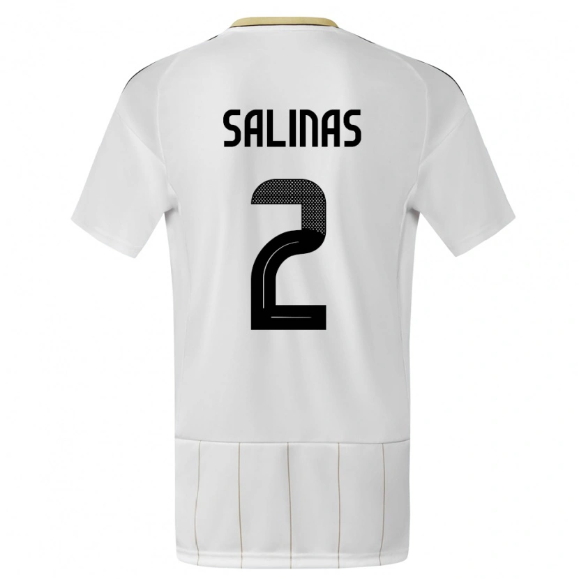 Danxen Homme Maillot Costa Rica Yostin Salinas #2 Blanc Tenues Extérieur 24-26 T-Shirt