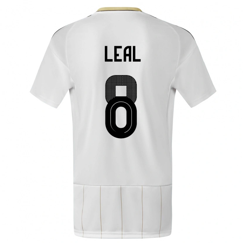 Danxen Homme Maillot Costa Rica Randall Leal #8 Blanc Tenues Extérieur 24-26 T-Shirt