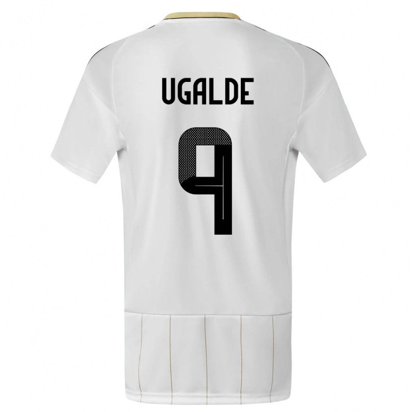 Danxen Homme Maillot Costa Rica Manfred Ugalde #9 Blanc Tenues Extérieur 24-26 T-Shirt