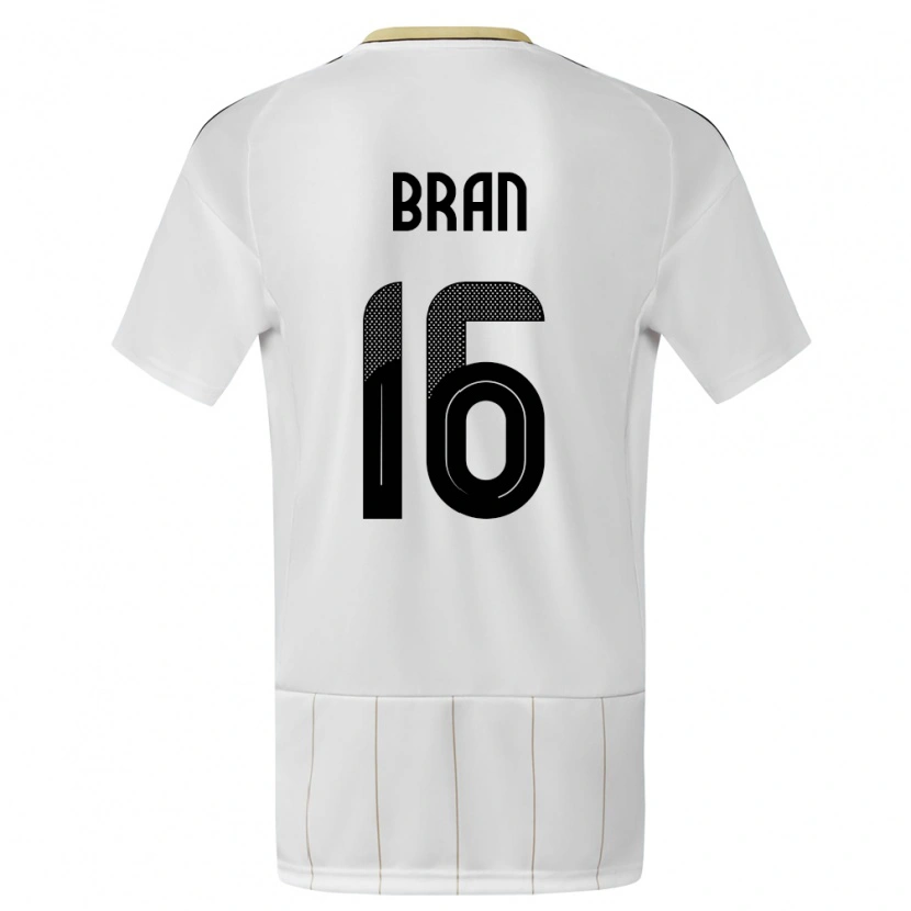 Danxen Homme Maillot Costa Rica Alejandro Bran #16 Blanc Tenues Extérieur 24-26 T-Shirt