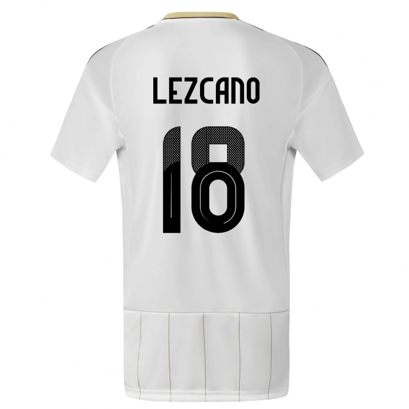 Danxen Homme Maillot Costa Rica Alexandre Lezcano #18 Blanc Tenues Extérieur 24-26 T-Shirt