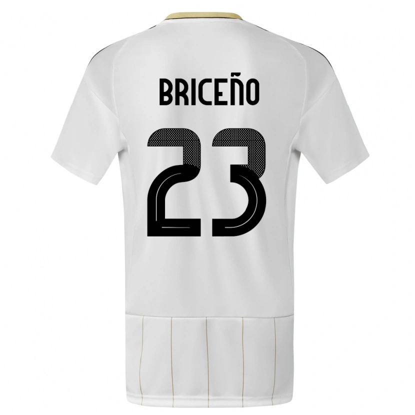 Danxen Homme Maillot Costa Rica Kevin Briceño #23 Blanc Tenues Extérieur 24-26 T-Shirt