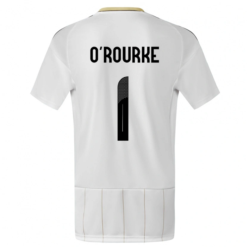 Danxen Homme Maillot Costa Rica Ian O'rourke #1 Blanc Tenues Extérieur 24-26 T-Shirt