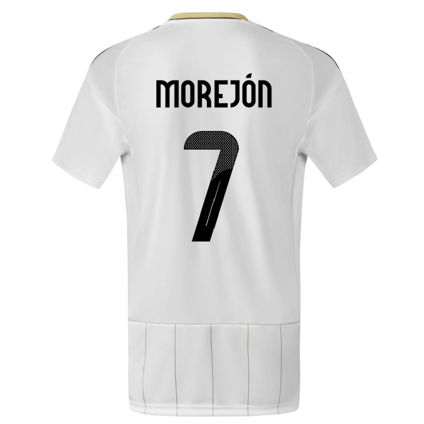 Danxen Homme Maillot Costa Rica Jorge Morejón #7 Blanc Tenues Extérieur 24-26 T-Shirt