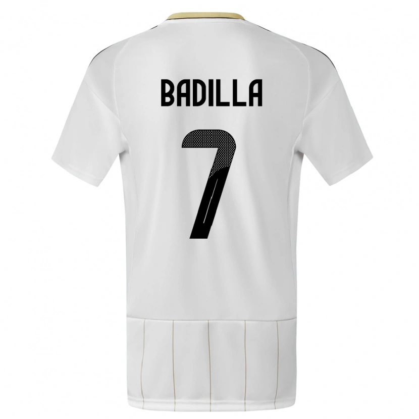 Danxen Homme Maillot Costa Rica Isaac Badilla #7 Blanc Tenues Extérieur 24-26 T-Shirt