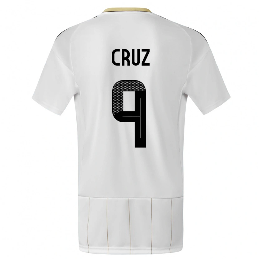 Danxen Homme Maillot Costa Rica Esteban Cruz #9 Blanc Tenues Extérieur 24-26 T-Shirt