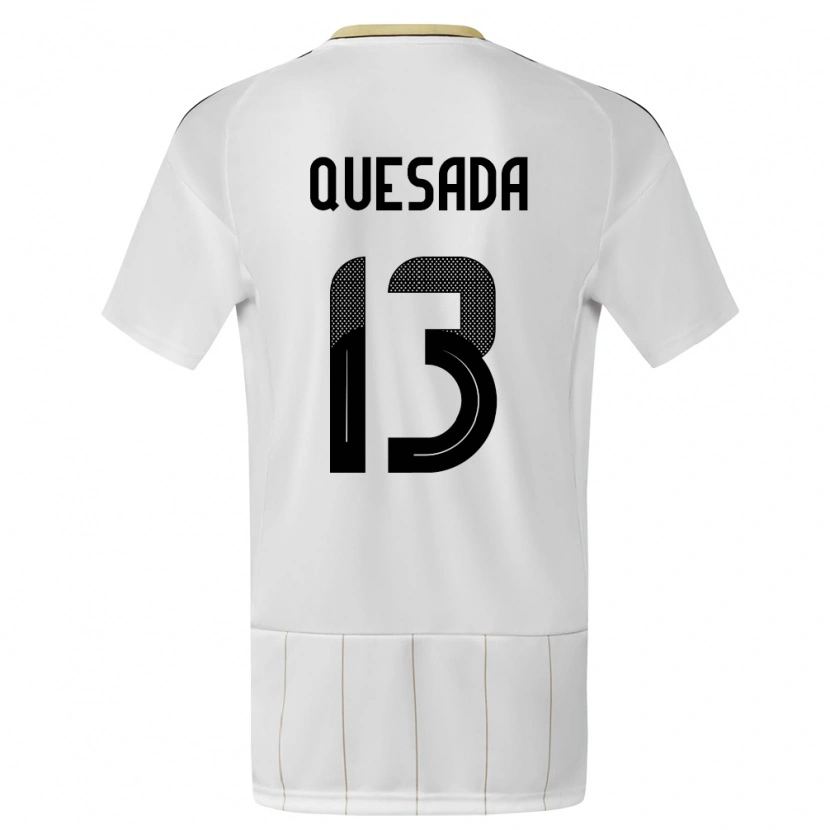 Danxen Homme Maillot Costa Rica Sebastián Quesada #13 Blanc Tenues Extérieur 24-26 T-Shirt