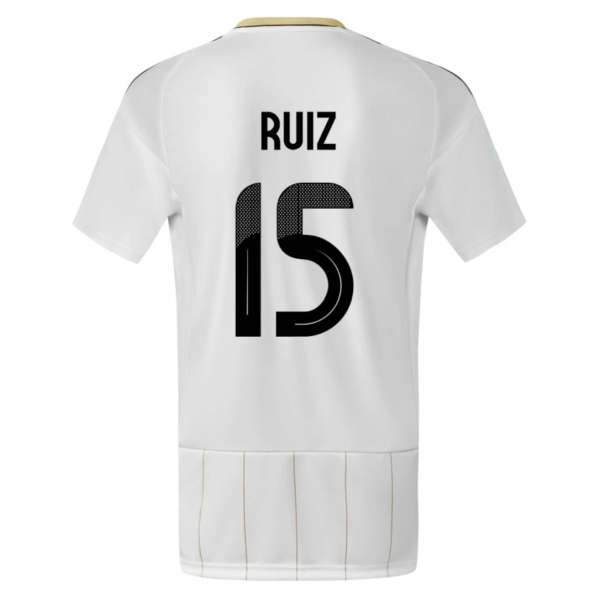 Danxen Homme Maillot Costa Rica John Ruiz #15 Blanc Tenues Extérieur 24-26 T-Shirt