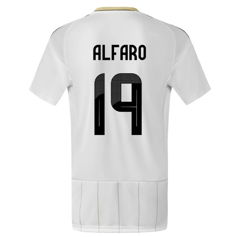 Danxen Homme Maillot Costa Rica Leonardo Alfaro #19 Blanc Tenues Extérieur 24-26 T-Shirt