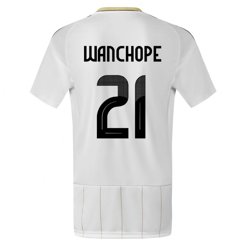 Danxen Homme Maillot Costa Rica Matías Wanchope #21 Blanc Tenues Extérieur 24-26 T-Shirt
