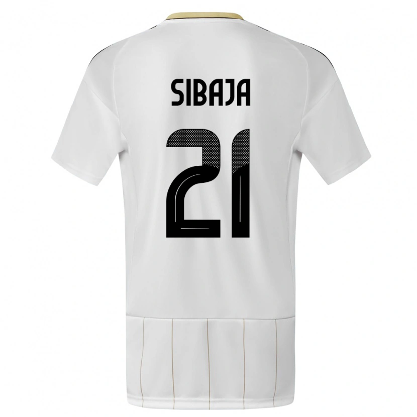 Danxen Homme Maillot Costa Rica Gabriel Sibaja #21 Blanc Tenues Extérieur 24-26 T-Shirt