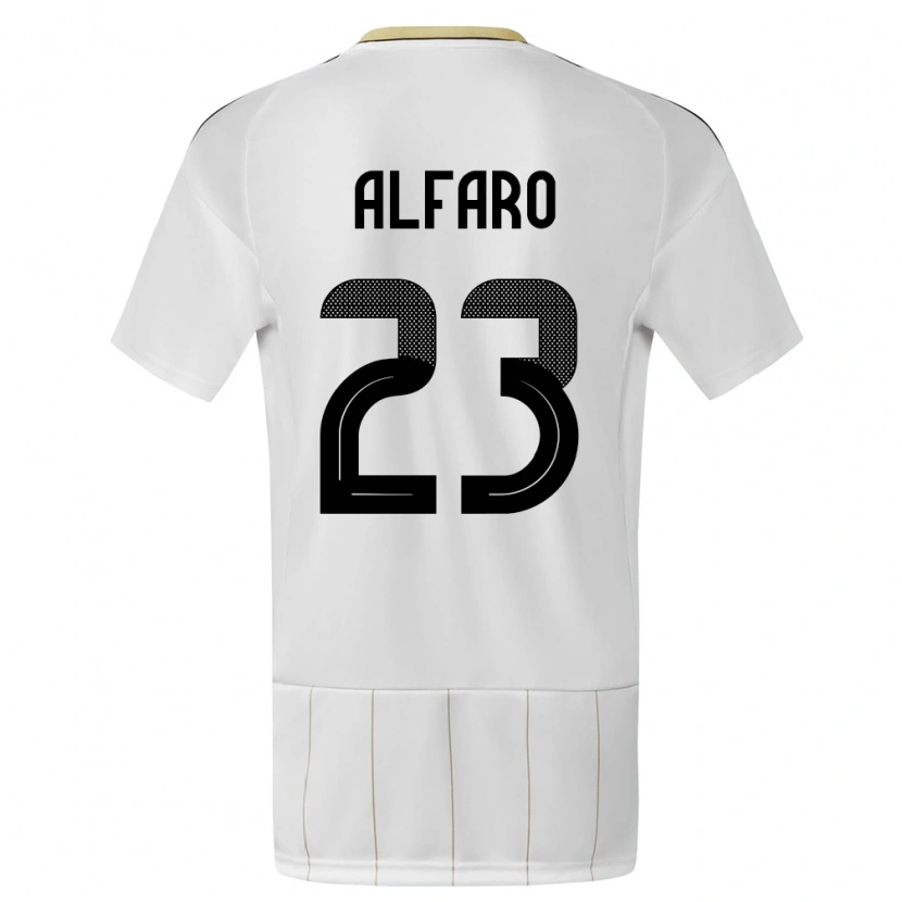Danxen Homme Maillot Costa Rica Marshall Alfaro #23 Blanc Tenues Extérieur 24-26 T-Shirt