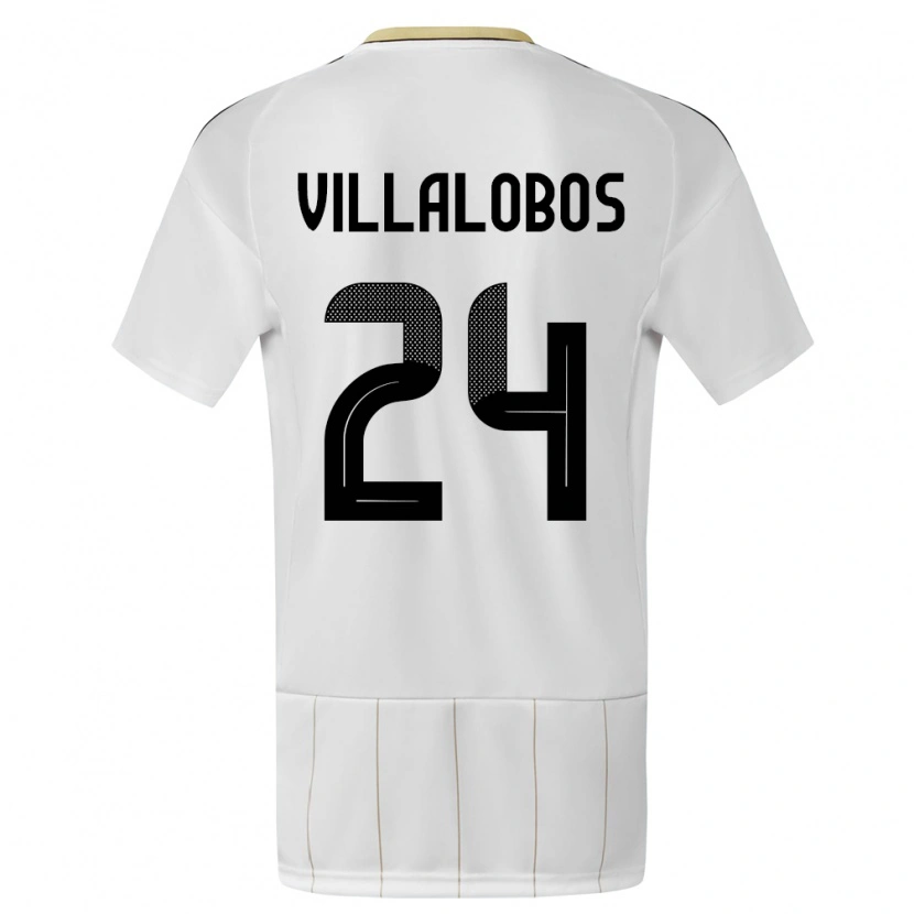 Danxen Homme Maillot Costa Rica Anthuan Villalobos #24 Blanc Tenues Extérieur 24-26 T-Shirt