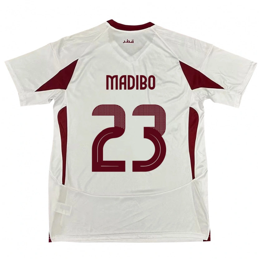 Danxen Homme Maillot Qatar Assim Madibo #23 Blanc Tenues Extérieur 24-26 T-Shirt