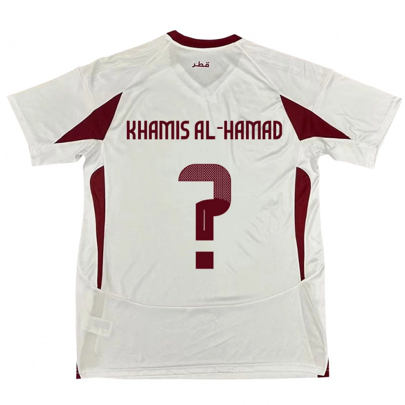 Danxen Homme Maillot Qatar Saoud Khamis Al-Hamad #0 Blanc Tenues Extérieur 24-26 T-Shirt