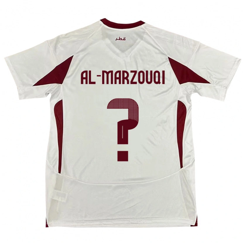 Danxen Homme Maillot Qatar Omar Abdulaziz Al-Marzouqi #0 Blanc Tenues Extérieur 24-26 T-Shirt
