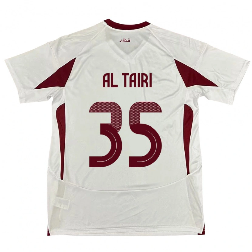Danxen Homme Maillot Qatar Osamah Al Tairi #35 Blanc Tenues Extérieur 24-26 T-Shirt
