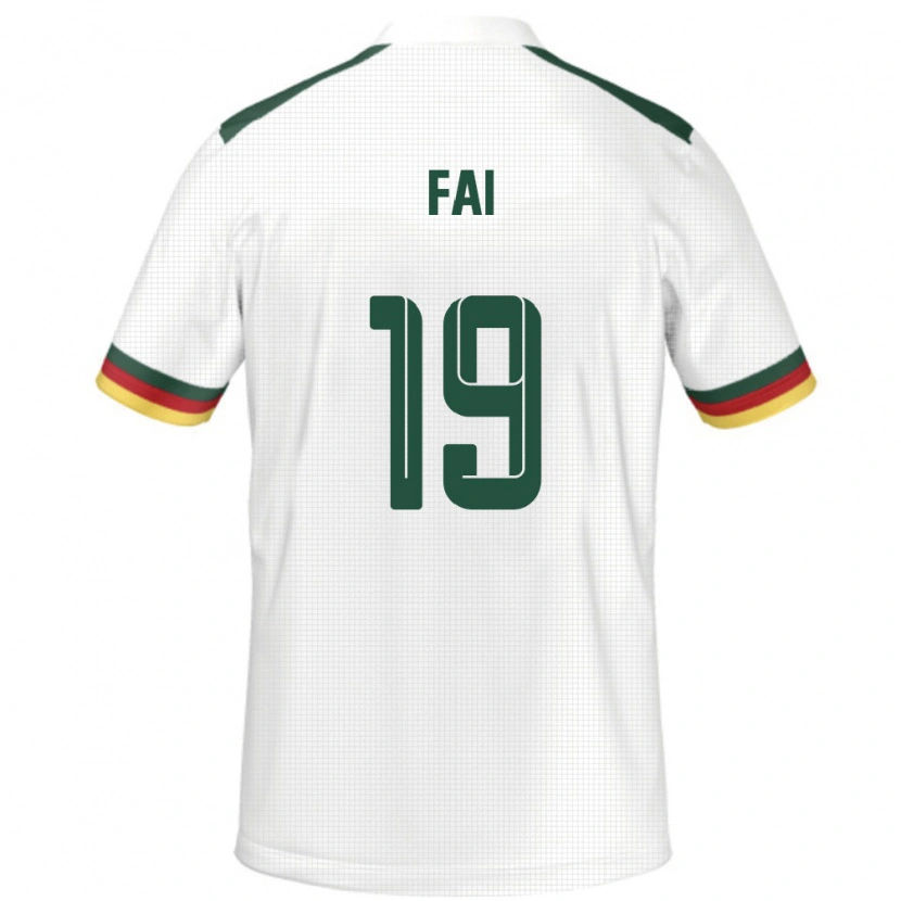 Danxen Homme Maillot Cameroun Collins Fai #19 Blanc Tenues Extérieur 24-26 T-Shirt