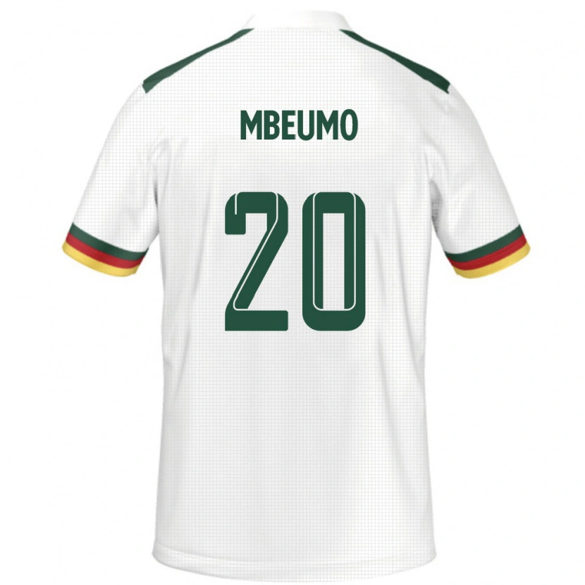 Danxen Homme Maillot Cameroun Bryan Mbeumo #20 Blanc Tenues Extérieur 24-26 T-Shirt