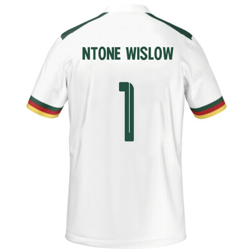 Danxen Homme Maillot Cameroun Junior Hecube Ntone Wislow #1 Blanc Tenues Extérieur 24-26 T-Shirt