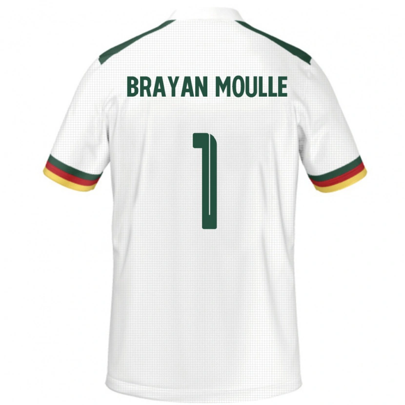 Danxen Homme Maillot Cameroun Jason Brayan Moulle #1 Blanc Tenues Extérieur 24-26 T-Shirt