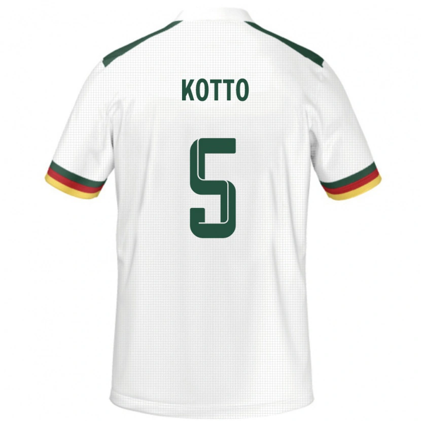 Danxen Homme Maillot Cameroun Samuel Kotto #5 Blanc Tenues Extérieur 24-26 T-Shirt
