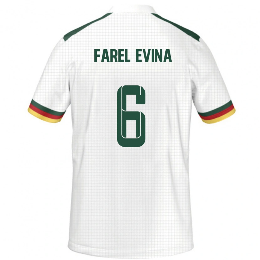 Danxen Homme Maillot Cameroun Sony Farel Evina #6 Blanc Tenues Extérieur 24-26 T-Shirt