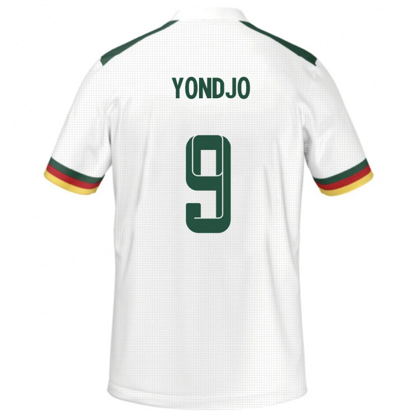 Danxen Homme Maillot Cameroun Angel Yondjo #9 Blanc Tenues Extérieur 24-26 T-Shirt