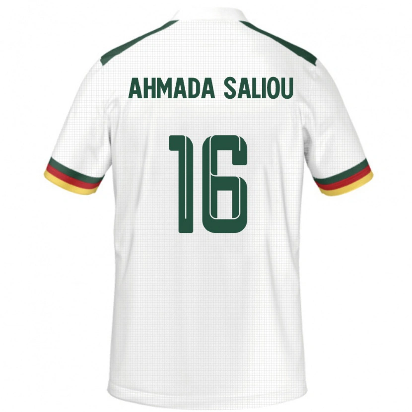 Danxen Homme Maillot Cameroun Mamoudou Ahmada Saliou #16 Blanc Tenues Extérieur 24-26 T-Shirt