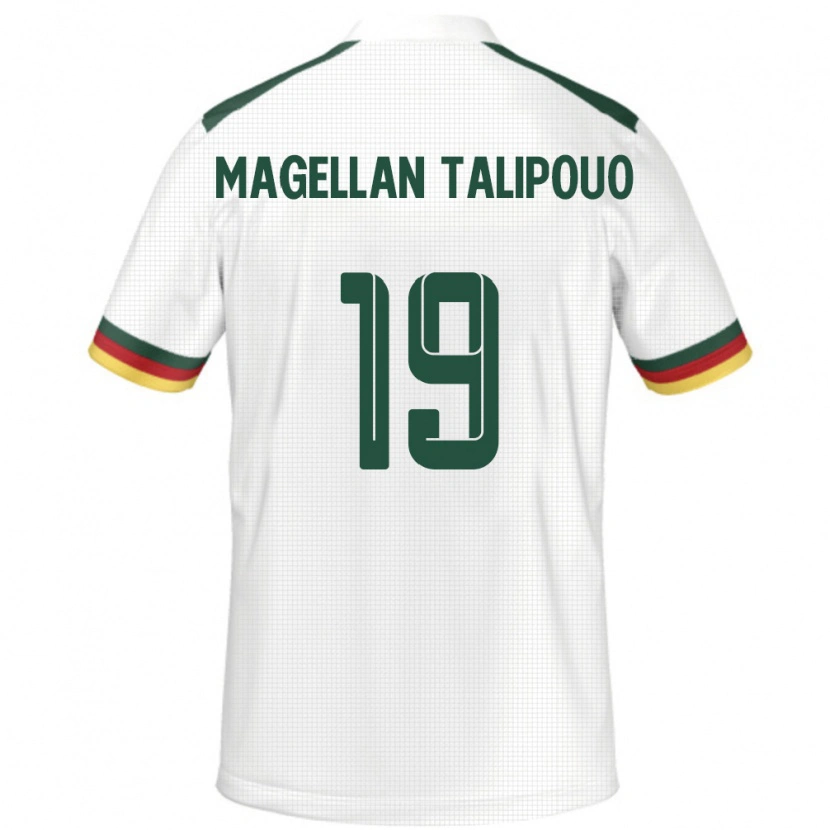 Danxen Homme Maillot Cameroun Ghane Magellan Talipouo #19 Blanc Tenues Extérieur 24-26 T-Shirt